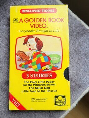 A Golden Book Video, 3 Stories, The Pokey Little Puppy , the sailor dog VHS 1985
